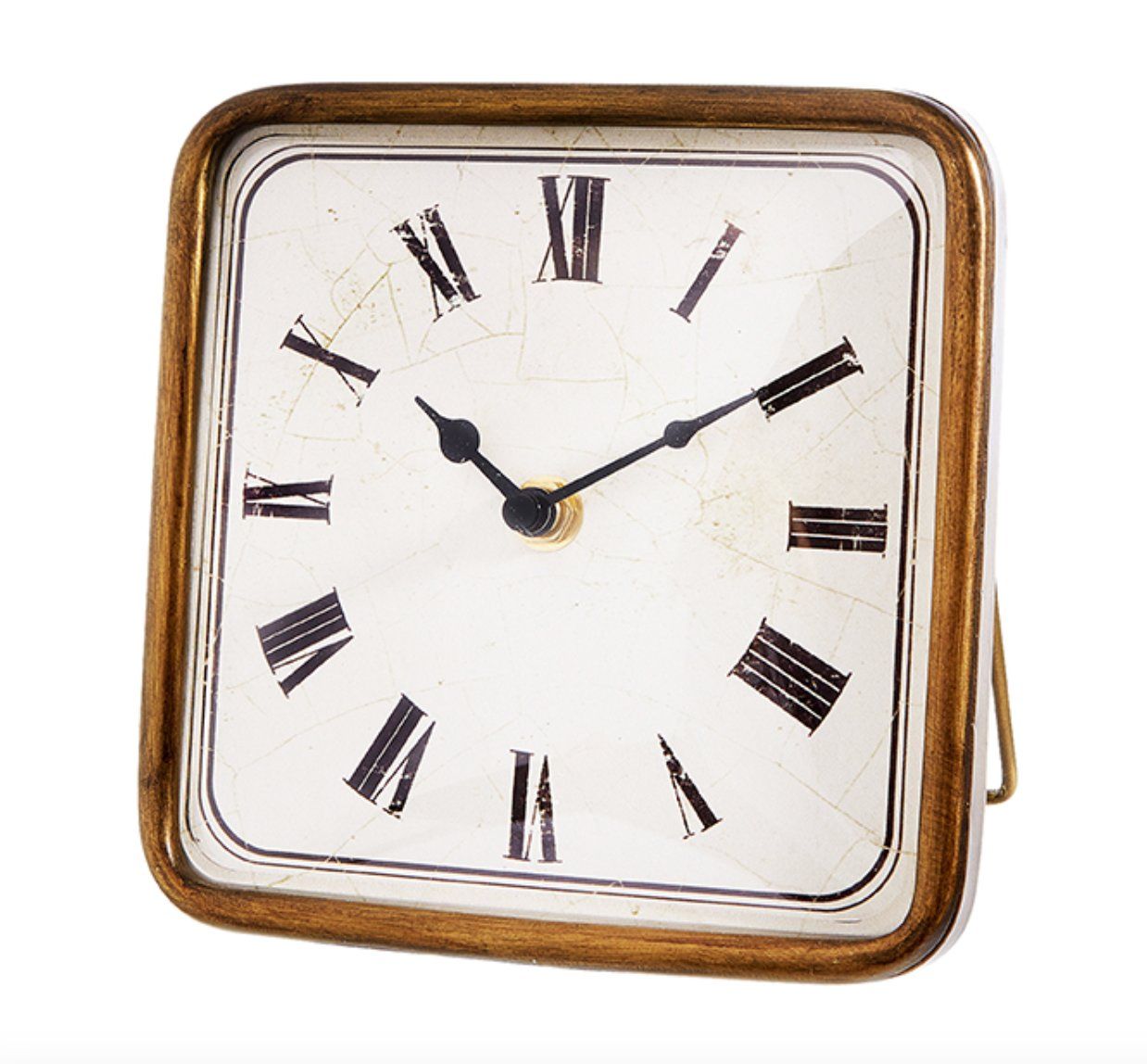 Antique Gold Square Clock 6.25”