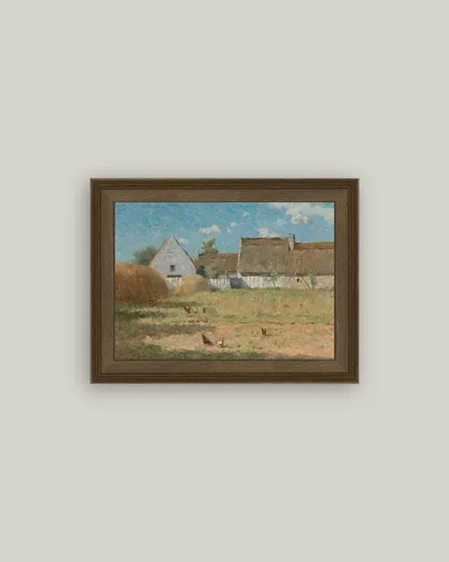 Brittany Farm Sign Vintage Framed Antique Style Wall Art Sign 16 x 12