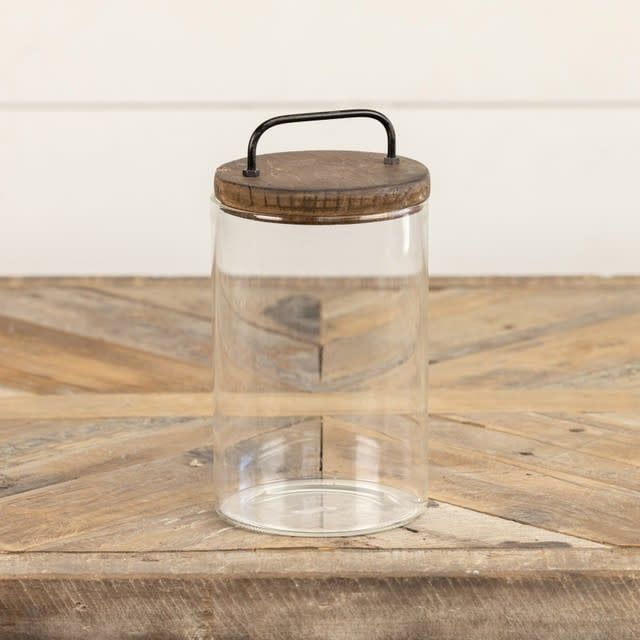Glass Jar with Wood Lid MD 7.5”