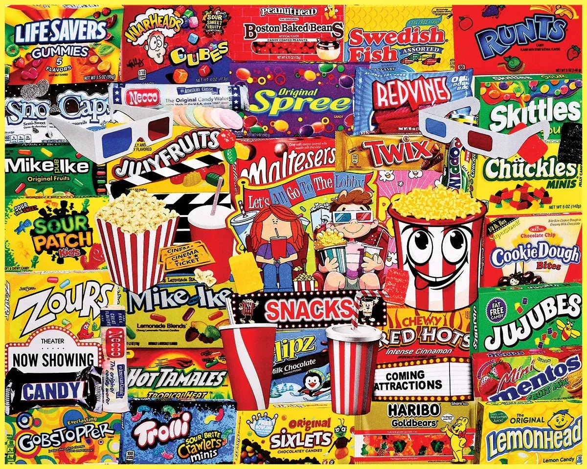 White Mountain Movie Snacks Puzzle 1,000 pc