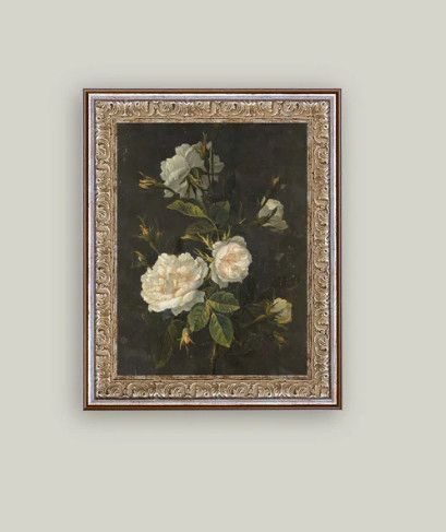 Moody Still Life Rose Vintage Antique Style Art Sign 8"x10"