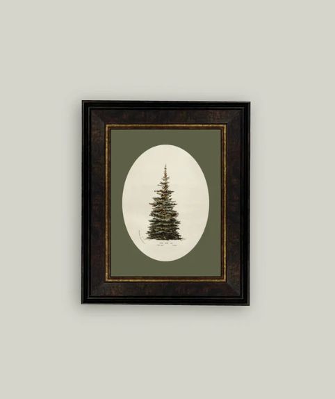 Oval Matte Tree | Vintage Framed Antique Style Sign 10x12”