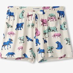 Women's Outdoor Theme PJ Shorts in Bag, Size: XS, Style: Woodland Animals