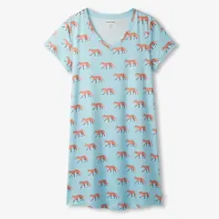 Women's Nightdress in a Bag, Size: XS, Style: Watercolor Foxes