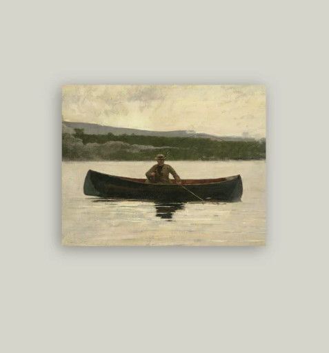 Fisherman in Boat Wall Art 14"x11" (Unframed)