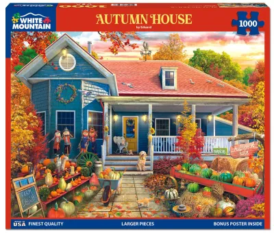 White Mountain Autumn House Puzzle 1,000 pc