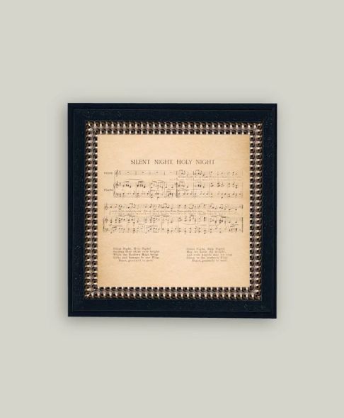 Silent Night | Vintage Framed Antique Style Sign 9x9