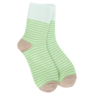 Weekend Garden Mini Crew Socks, Color: Lime Stripe