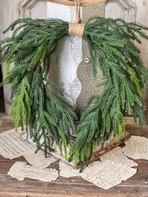 Norfolk Cascade Hanging Wreath 24”