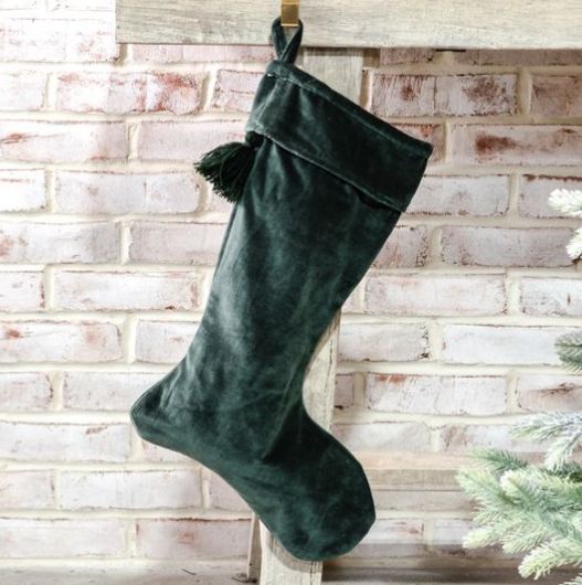 Emerald Velvet Stocking 18.5”