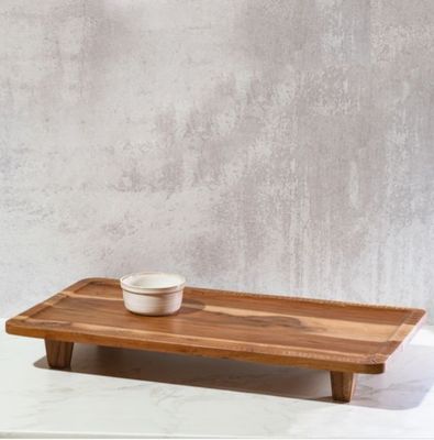 Rectangle Acacia Wood Board w/Feet 24"
