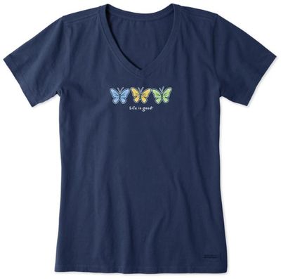 Life is Good Women's 3 Butterflies Tee