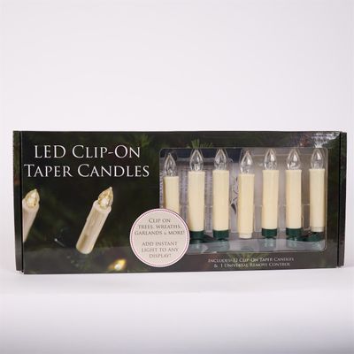 LED Clip-on Taper Candles Set of 12