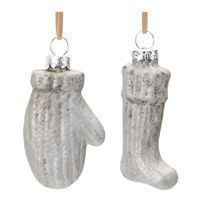 Mitten and Stocking Ornament 3.25” Assorted