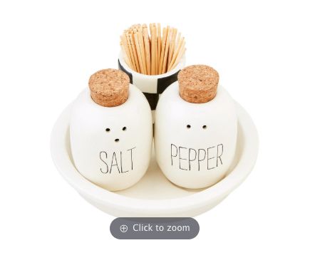 Checkered Salt &amp; Pepper Toothpick Caddy Set