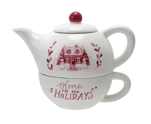 Home for the Holidays 12 oz. Stoneware Teacup