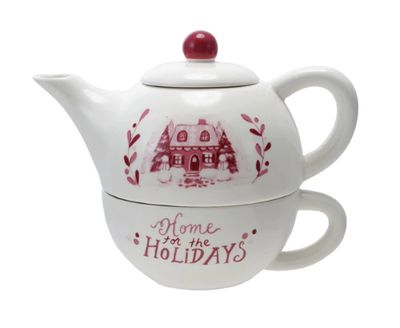 Home for the Holidays 12 oz. Stoneware Teacup