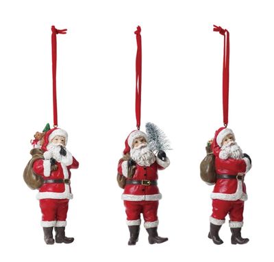 Resin Santa Ornament