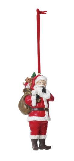 Resin Santa Ornament, Style: Gifts