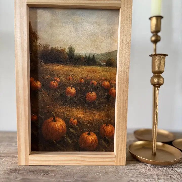 Pumpkin Patch 13 x 17 Light Walnut Art Print