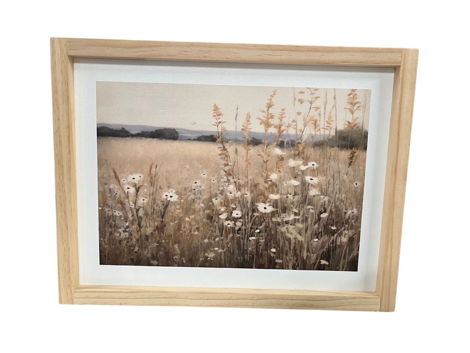 Ruby + White Border 17 x 13 Light Walnut Art Print