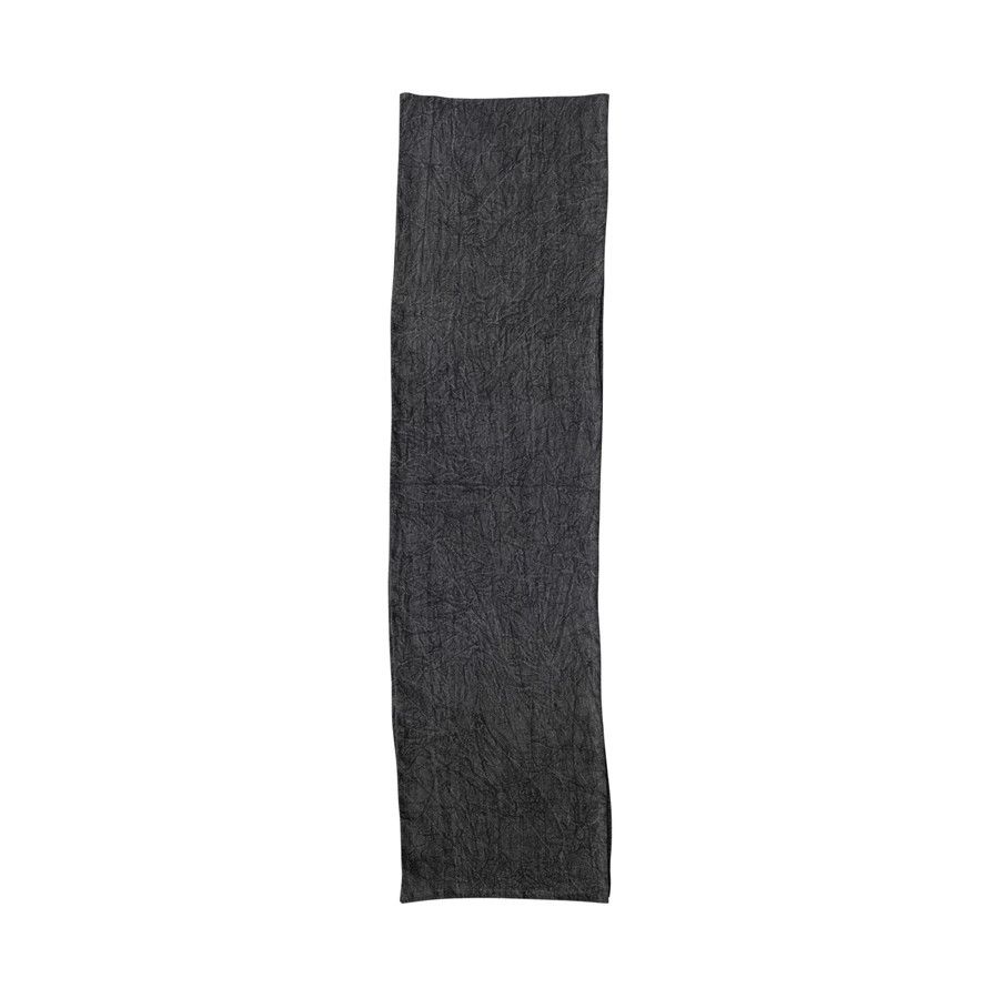 Charcoal Grey Stonewashed Linen Table Runner