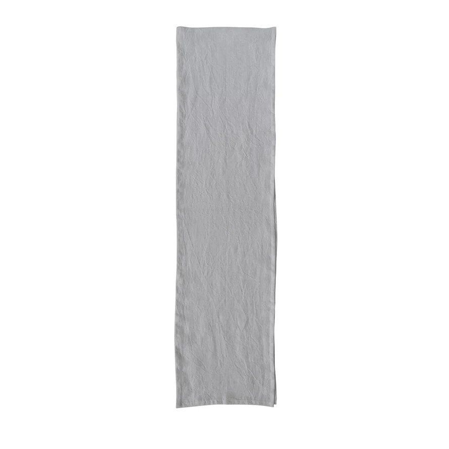 Ivory Stonewashed Linen Table Runner