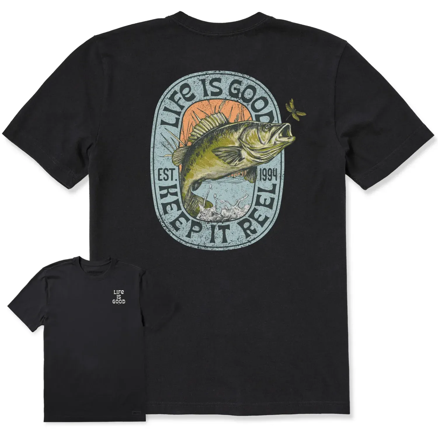 Life is Good Men’s Keep it Reel Crusher Tee, Size: LG