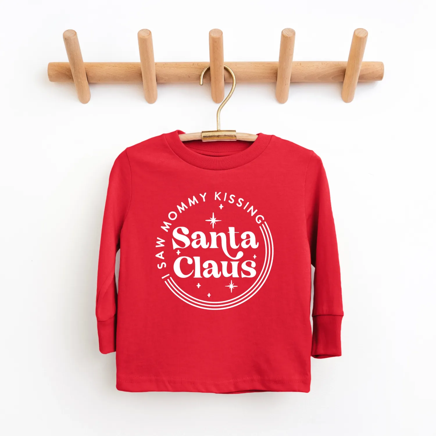 Clearance Mommy Kissing Santa LS Tee Red 4T