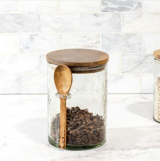 Hammered Jar w/Lid &amp; Spoon 7"