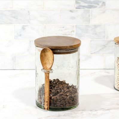 Hammered Jar w/Lid &amp; Spoon 7"