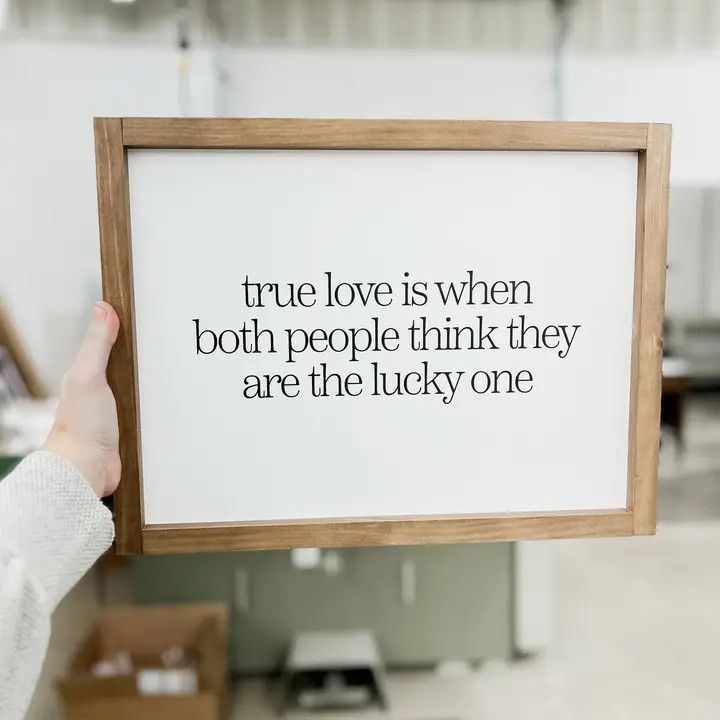 True Love | Wooden Framed Sign 12x8 White/Light Oak
