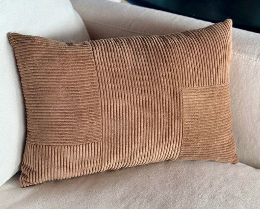 Camel Corduroy Pillow 18x12”