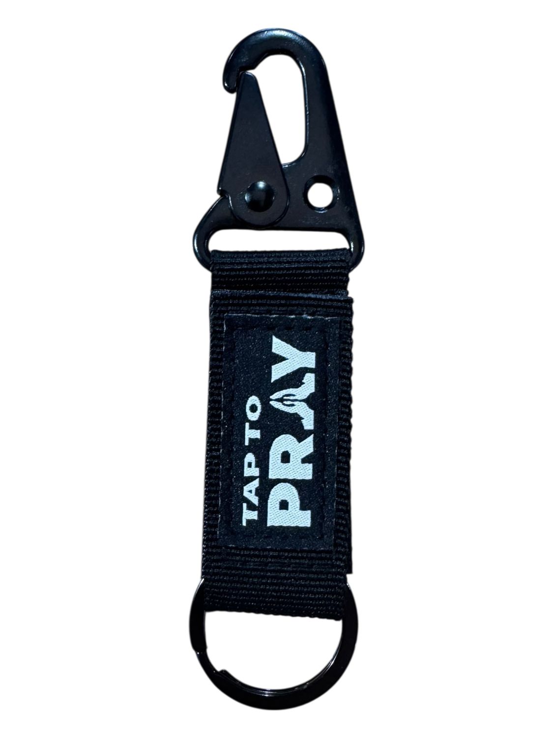 Tap to Pray® Carabiner Keychain, Color: Black