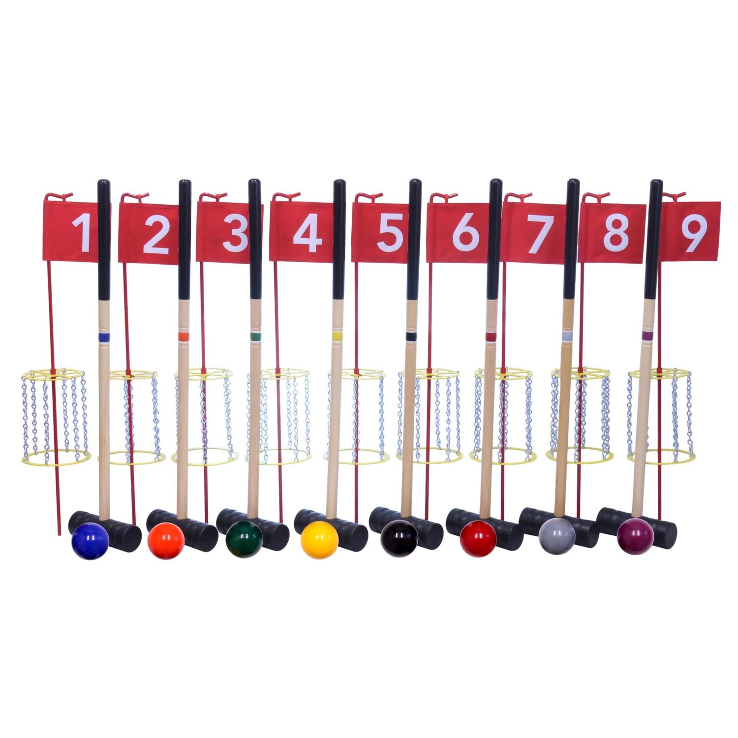 Amish-Made Deluxe Flag Croquet Golf Game w/ Duffel Bag 8 Player