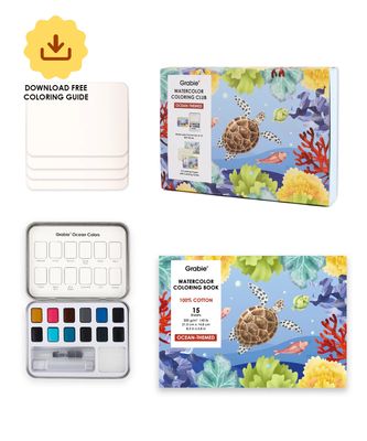 Grabie Watercolor Coloring Club Box -