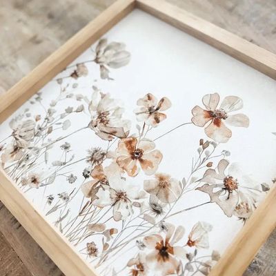 Wildflower Esme Design | Wooden Framed Print Light Oak 13"x13"