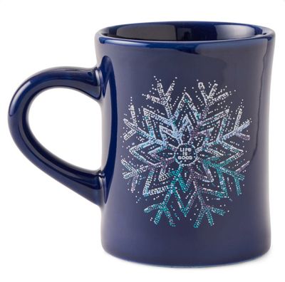 Life is Good Sparkle Snowflake Diner Mug