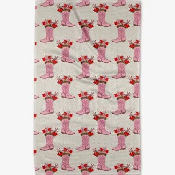 Cowgirl Boots Geometry Tea Towel