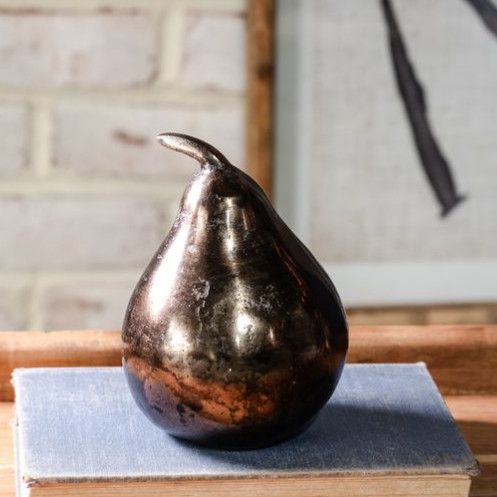 Antique Bronze Deco Pear 5.5”