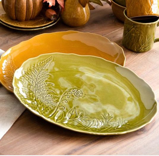 **Pear &amp; Honey Colored Oval Plate asstd.