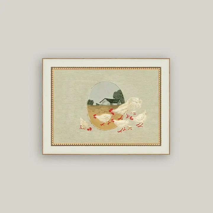 Spring Chickens | Vintage Framed Antique Style Sign 6"x4"