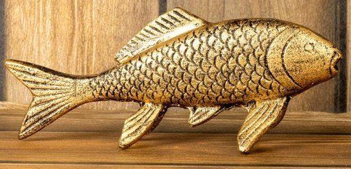Gold Koi Fish Figurine Lg