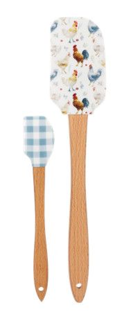 Chicken &amp; Gingham Spatula Set of 2