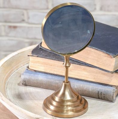 Brass Standing Magnifying Glass 8.5”