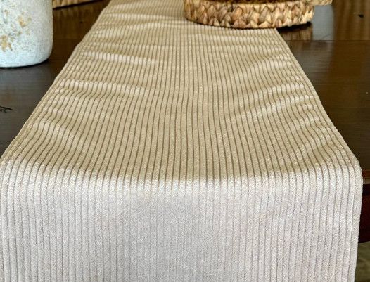 Tan Corduroy Table Runner