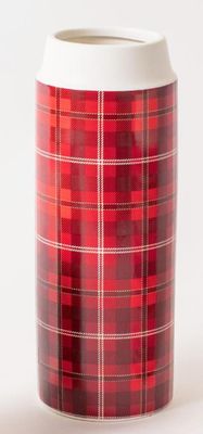 Vase - Thermos Inspired Plaid Rd