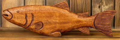 Carved Wood Fish Figure
