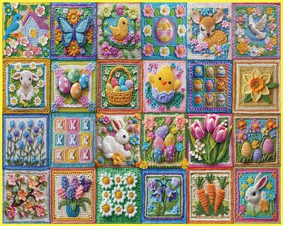 White Mountain Easter Crochet Puzzle 1,000 pc