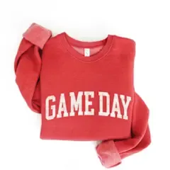 Game Day Graphic Crew Sweatshirt, Size: SM, Style: Cranberry Heather
